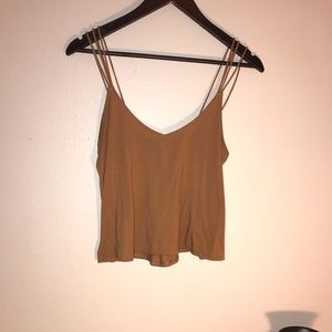 Tan crop top tank